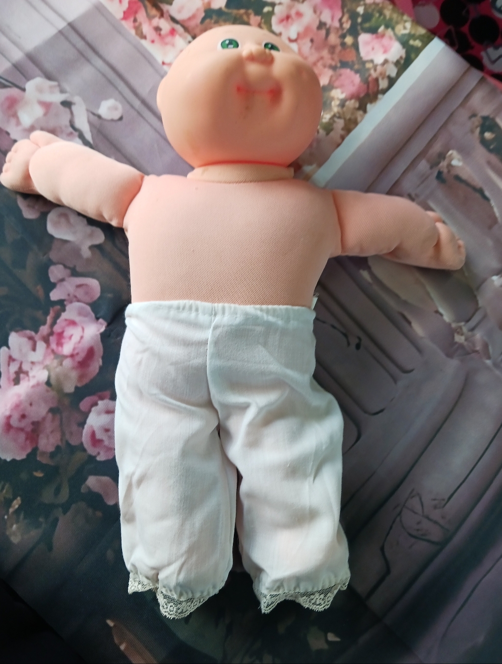 Canbage Patch Kids SiPlush Baby Doll in Peach with White Pants - Soft Cuddly Toy